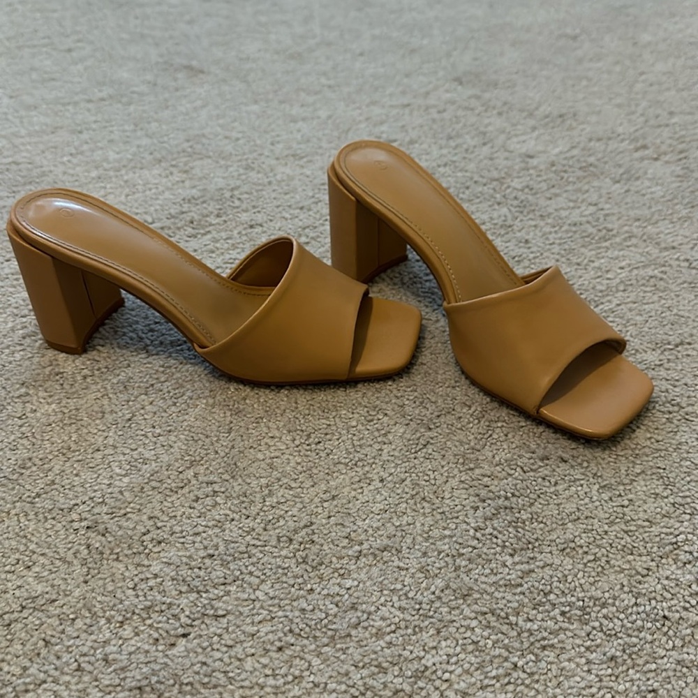 Nude Block Heels